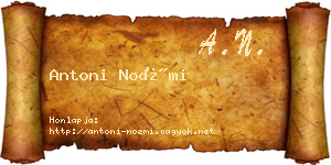 Antoni Noémi névjegykártya